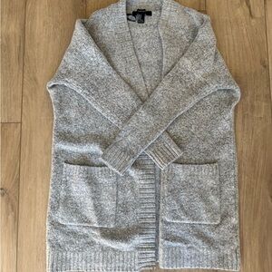 Forever 21 Gray Open-Front Cardigan